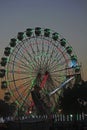 Ferris wheel illuminated