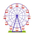 Ferris wheel isolated. Vector illustration. Flat design