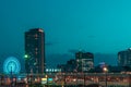 Ferris Wheel and Kobe Mosaic shopping mall is lighten up at night