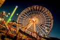 Ferris wheel lighting twighlight sky. Royalty Free Stock Photo