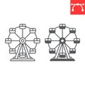 Ferris wheel line and glyph icon Royalty Free Stock Photo