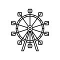 ferris wheel Line Style vector icon which can easily modify or edit