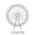 Ferris wheel in London skyline landmark and architectural element in UK
