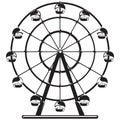 Ferris wheel in monochrome design.