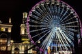 Ferris wheel in New Year`s bright