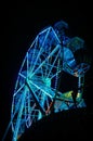 Ferris wheel at night with blue light Royalty Free Stock Photo