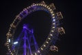 Ferris Wheel night carnival colorful illumination circle construction shape Royalty Free Stock Photo