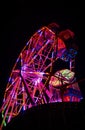 Ferris wheel at night with red light Royalty Free Stock Photo