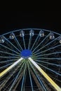 Ferris wheel at night at the small fair