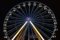 Ferris wheel at night at the small fair