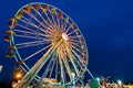 Ferris wheel with outdoor long exposure at twilight. Royalty Free Stock Photo