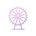 Ferris wheel outline icon. Taiwan. Amusement park. Oriental custom. Isolated vector stock illustration