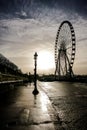 Ferris wheel in place de la Concorde, Photo image a Beautiful panoramic view of Paris Metropolitan City Royalty Free Stock Photo