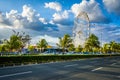 Ferris wheel and Seaside Boulevard, in Pasay, Metro Manila, The Royalty Free Stock Photo