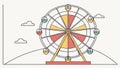 Ferris wheel chart, cyclical data visualization round graph design vector design Generative AI