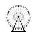 Ferris wheel silhouette circle vector illustration. Carnival. Funfair background.Carousel, motion. Royalty Free Stock Photo