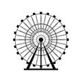 Ferris wheel silhouette circle vector illustration. Carnival. Funfair background.Carousel, motion. Royalty Free Stock Photo