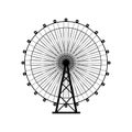 Ferris wheel silhouette circle vector illustration. Carnival. Funfair background.Carousel, motion. Royalty Free Stock Photo