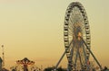 Ferris Wheel silhouette at dusk, amusement park concept Royalty Free Stock Photo