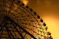 Ferris wheel silhouette during sunset Royalty Free Stock Photo
