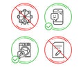 Ferris wheel, Smile and Washing machine icons set. Edit document sign. Vector