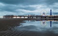 Ferris Wheel spinning on Central Pier in Blackpool Royalty Free Stock Photo