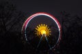 Ferris wheel spinning at night Royalty Free Stock Photo