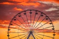 Ferris Wheel at sunset sky