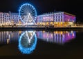 The ferris wheel at night in Bayonne, France