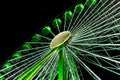 Close up of an illuminated ferris wheel at night. Royalty Free Stock Photo