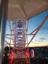 Ferris wheel up close night lights sunset