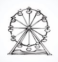 Ferris wheel. Vector drawing Royalty Free Stock Photo