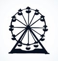 Ferris wheel. Vector drawing Royalty Free Stock Photo