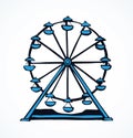 Ferris wheel. Vector drawing