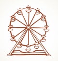 Ferris wheel. Vector drawing Royalty Free Stock Photo