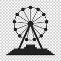 Ferris wheel vector icon. Carousel in park icon. Amusement ride