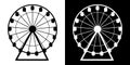 Ferris wheel vector isolated icon. A simple black and white silhouette illustration of a carousel. Royalty Free Stock Photo