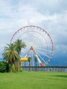 Ferris wheel. View from afar of the attraction. Resort park