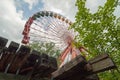 Ferris wheel with wooden beams