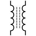 Ferrite Core Transformer Component Symbol For Circuit Design Royalty Free Stock Photo