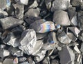 Ferroalloy. Ferro alloy background texture. Ferro manganese, ferrotitanium, ferromolibdenum, ferroniobium, ferromanganese Royalty Free Stock Photo