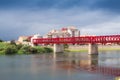 Ferrocarril bridge over Ebre river in Tortosa Royalty Free Stock Photo