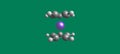 Ferrocene molecular structure isolated on green