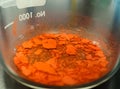 Ferrocene powder, bright orange chemical substance