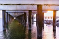 Ferroconcrete pillars of pier. Palanga, Lithuania