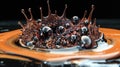Ferrofluid, magnetic fluid close-up. Abstract minimalistic black trendy background.