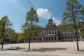 Ferrol / Galiza / Spain - 08 08 2020: Armas main square with sunny natural flare