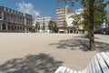 Ferrol / Galiza / Spain - 08 08 2020: Bench view of Armas main square