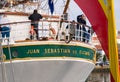 FERROL, SPAIN - FEBRUARY 16: Spanish Ship Juan Sebastian Elcano