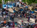 Chaotic street market of used stuff